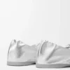 Pebble Soft ballerina i laminerat nappa-lammskinn Silver