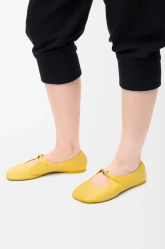 Pebble Soft ballerina i nappa lammskinn Dandelion