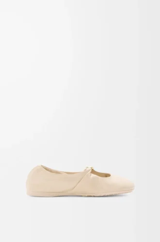 Pebble Soft ballerina i nappa lammskinn Dough