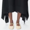 Pebble Soft ballerina i nappa lammskinn Dough