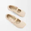 Pebble Soft ballerina i nappa lammskinn Dough