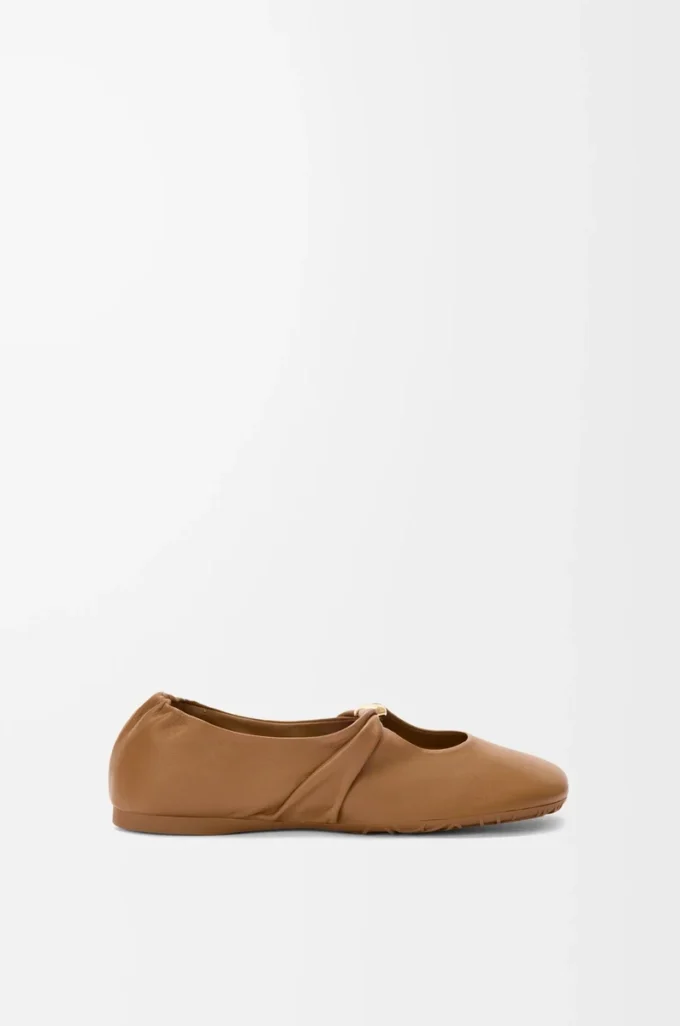 Pebble Soft ballerina i nappa lammskinn Oak Pebble Soft ballerina i nappa lammskinn Oak