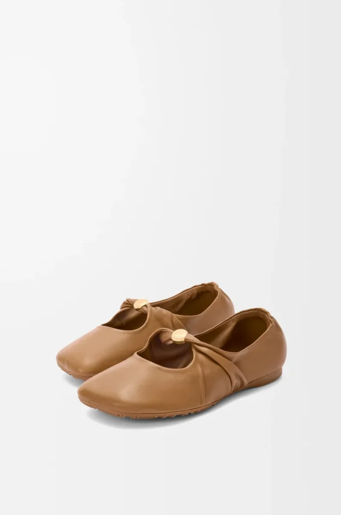 Pebble Soft ballerina i nappa lammskinn Oak Pebble Soft ballerina i nappa lammskinn Oak