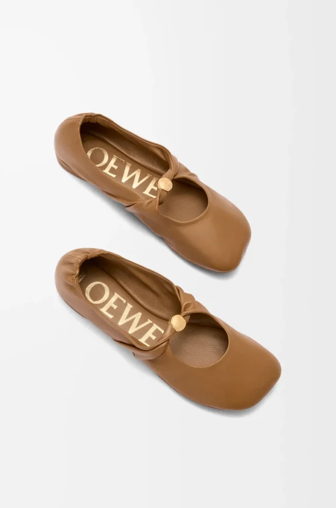 Pebble Soft ballerina i nappa lammskinn Oak Pebble Soft ballerina i nappa lammskinn Oak