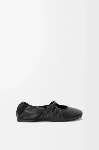 Pebble Soft ballerina i nappa lammskinn Svart