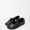 Pebble Soft ballerina i nappa lammskinn Svart