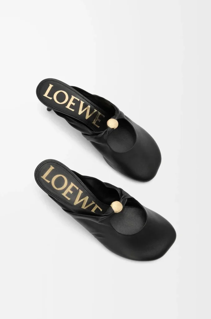 Pebble Soft mule i nappa lammskinn Black Pebble Soft mule i nappa lammskinn Black