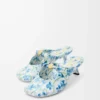Pebble Soft-mule i tryckt nappa-lammsläd Soft White/Blue Pebble Soft-mule i tryckt nappa-lammsläd Soft White/Blue