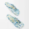 Pebble Soft-mule i tryckt nappa-lammsläd Soft White/Blue Pebble Soft-mule i tryckt nappa-lammsläd Soft White/Blue
