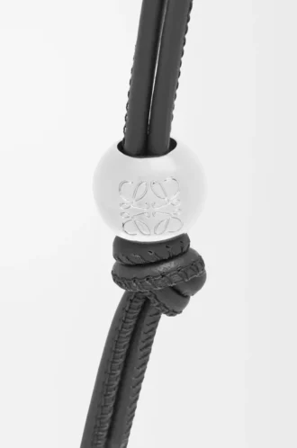 Personlig rem i klassiskt kalvskinn Black/Palladium