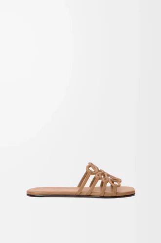 Petal Anagram-sandaler i mjukt kalvskinn Camel