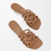 Petal Anagram-sandaler i mjukt kalvskinn Camel Petal Anagram-sandaler i mjukt kalvskinn Camel