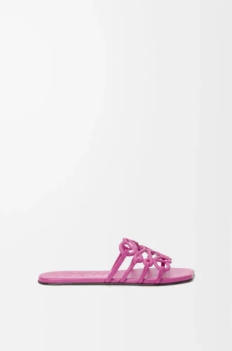 Petal Anagram-sandaler i mjukt kalvskinn, fuchsia