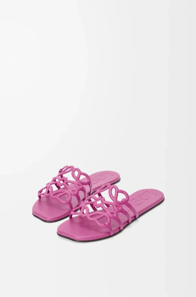 Petal Anagram-sandaler i mjukt kalvskinn, fuchsia