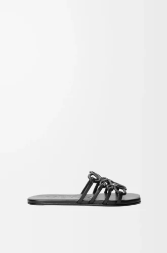 Petal Anagram-sandaler i mjukt kalvskinn, svarta