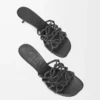 Petal Anagram-sandaler i mjukt kalvskinn, svarta Petal Anagram-sandaler i mjukt kalvskinn, svarta