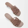 Petal Anagram-sandaler i strassprydd mocka Ljus taupe Petal Anagram-sandaler i strassprydd mocka Ljus taupe