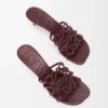 Petal Anagram-tofflor i mjukt kalvskinn Mörk burgundy Petal Anagram-tofflor i mjukt kalvskinn Mörk burgundy