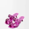 Petal Flower-sandaler i kalvskinn och kristaller, fuchsia Petal Flower-sandaler i kalvskinn och kristaller, fuchsia