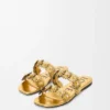 Petal Flower-sandaler i kalvskinn och kristaller Guld Petal Flower-sandaler i kalvskinn och kristaller Guld