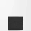 Öppen korthållare i texturerat klassiskt kalvskinn Black Öppen korthållare i texturerat klassiskt kalvskinn Black