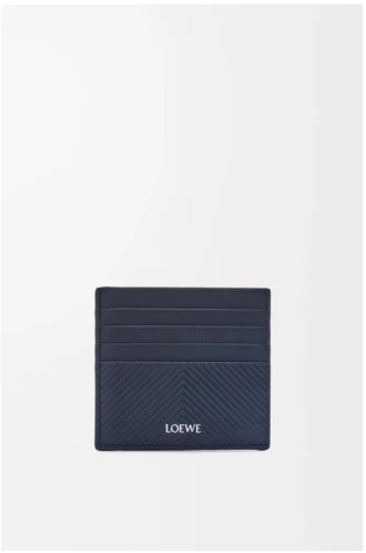 Öppen korthållare i texturerat klassiskt kalvskinn Deep Navy