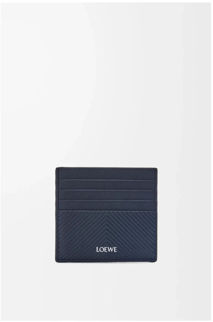 Öppen korthållare i texturerat klassiskt kalvskinn Deep Navy Öppen korthållare i texturerat klassiskt kalvskinn Deep Navy