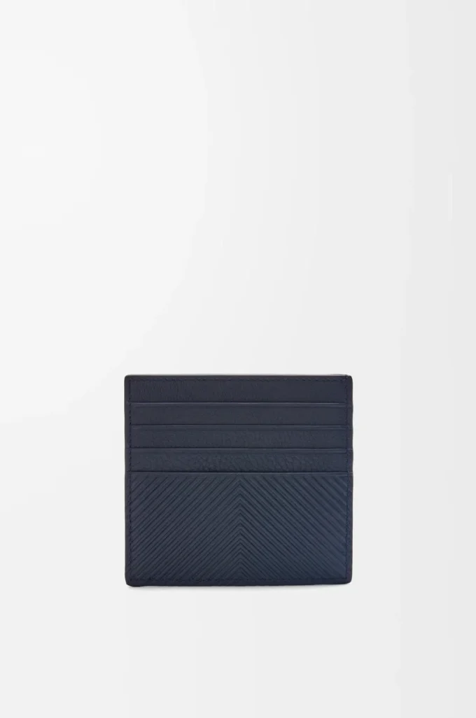Öppen korthållare i texturerat klassiskt kalvskinn Deep Navy Öppen korthållare i texturerat klassiskt kalvskinn Deep Navy