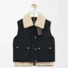 Pufferväst i shearling och bomullsblandning Svart Pufferväst i shearling och bomullsblandning Svart