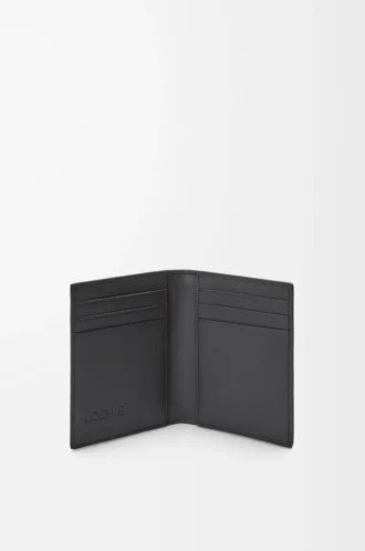 Puzzle bifold-kortfodral i klassiskt kalvskinn Asfaltgrå/Stormblå