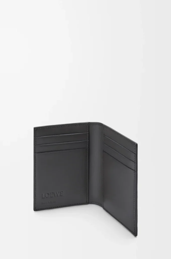 Puzzle bifold-kortfodral i klassiskt kalvskinn Asfaltgrå/Stormblå
