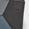 Puzzle bifold-kortfodral i klassiskt kalvskinn Asfaltgrå/Stormblå