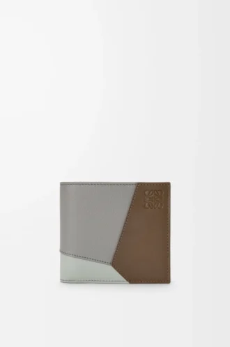 Puzzle bifold myntplånbok i klassiskt kalvskinn Winter Brown/Ash Grey