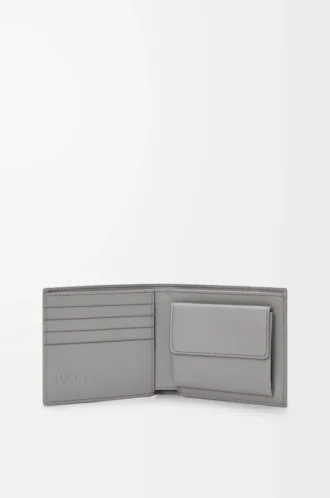 Puzzle bifold myntplånbok i klassiskt kalvskinn Winter Brown/Ash Grey