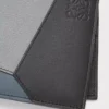 Puzzle bifold plånbok i klassiskt kalvskinn Asfaltgrå/Stormblå