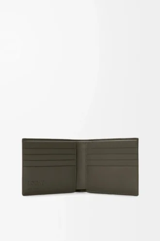 Puzzle bifold plånbok i klassiskt kalvskinn Dark Khaki