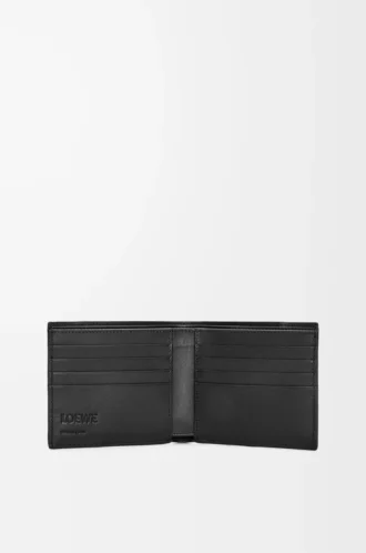 Puzzle bifold plånbok i klassiskt kalvskinn Svart