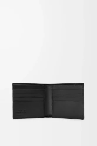 Puzzle bifold plånbok i mjukt kornat kalvskinn Svart