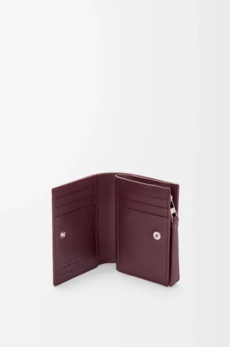 Puzzle kompakt plånbok i klassiskt kalvskinn Frozen/mörk burgundy