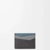 Puzzle kortfodral i klassiskt kalvskinn Asphalt Grey/Storm Blue Puzzle kortfodral i klassiskt kalvskinn Asphalt Grey/Storm Blue