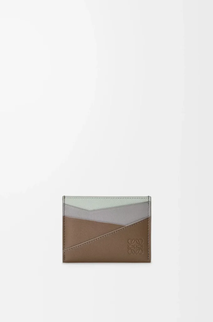 Puzzle kortfodral i klassiskt kalvskinn Vinterbrunt/Askgrått