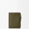 Puzzle smal kompakt plånbok i klassiskt kalvskinn Mörk khaki