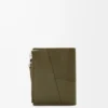 Puzzle smal kompakt plånbok i klassiskt kalvskinn Mörk khaki