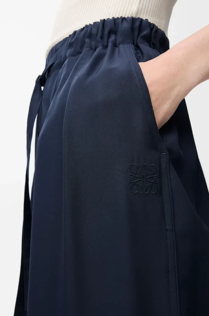 Pyjamasbyxor i siden Marinblå Pyjamasbyxor i siden Marinblå