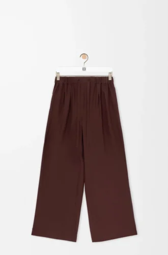 Pyjamasbyxor i siden Vinröd