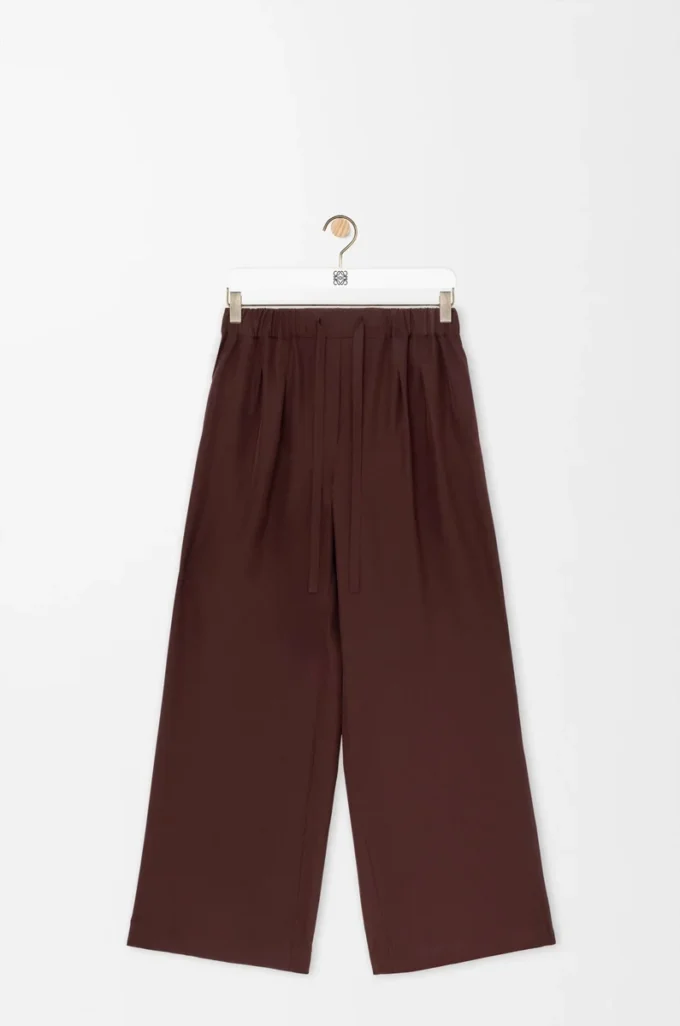 Pyjamasbyxor i siden Vinröd Pyjamasbyxor i siden Vinröd