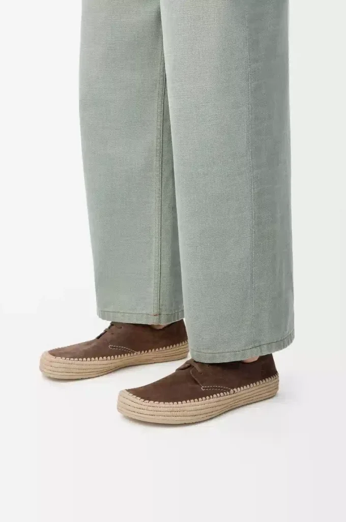 Rio snörskor i mocka och raffia Taupe Rio snörskor i mocka och raffia Taupe