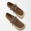 Rio snörskor i mocka och raffia Taupe Rio snörskor i mocka och raffia Taupe