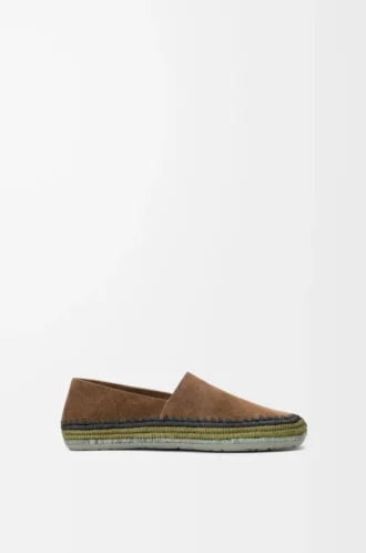 Rio toffel i mocka och raffia Brun