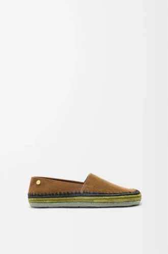 Rio toffel i mocka och raffia Brun